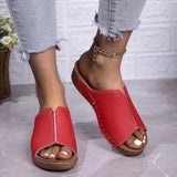 2025 New Women's Summer Slope And Thick-Bottom Slippers Large-Size Casual Fashion Simple Thick Bottom Increase HZ0115