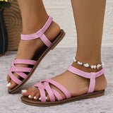 Large-Size 2025 Summer New Shoes Fashion Flat Shoes Sandals Roman Shoes Beach Shoes Women's Shoes HZ0115