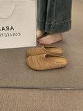 French Niche Hand-Woven Hollow Breathable Bag Half Slippers Women Wear Roman Wind Thick Bottom Muller Shoes HZ0115