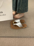 Fashion Leisure Cover Flat-Bottomed Slippers Women's Summer Wear 2025 New Seaside Resort Beach Shoes Roman Sand Slippers HZ0115