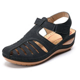 2025 Summer New Large-Size Daily Leisure Bag Head With The Magic Sticker Women's Slope Sandals HZ0115