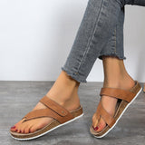 2025 New Summer Flat Sandals Beach Shoes Casual Slippers Round Head Toe Large Beach Shoes HZ0115