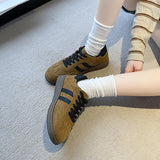 Large-Size Casual Frosted Shoes Spring And Autumn Women's New Sports Retro Single Shoes Student Board Shoes Training Shoes Women's Shoes HZ0115