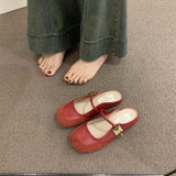 Flat Bottom French Small Fragrant Feng Tou Head Half Slippers Women's Shoes Wear 2025 New Summer Mary Jane Half-Cool Drag HZ0115