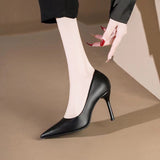 High Heels Black Fine Heel Professional Shoes Comfortable Pointed Temperament Commuter Flight Attendant Interview Work Shoes Women Fashion Single Shoes HZ0115