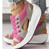 Slope Hed Sandals Women 2025 Summer New Large-Size Sports Sandals Laces With Rocking Soles HZ0115