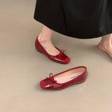 Inner Height French Small Red Single Shoes Women's Shoes Spring And Autumn 2025 Summer Bow Ballet Gentle Evening Shoes HZ0115