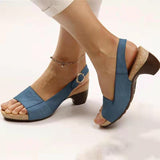 Sandals Women's Large Size 2025 Spring And Summer New Fish Mouth Beach Coarse Buckle With High Heel Women's Sandals HZ0115
