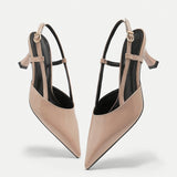 Nude High Heels Women's Fine Heel New French Temperament Sharp-Headed Apricots With Sandals HZ0115