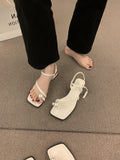 French High-End Pearl Cover Silver Sandals Women Summer 2025 New One-Word Buckle With Beautiful Fairy Shoes HZ0115