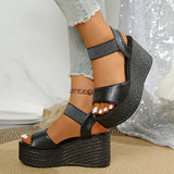 Heel Sandals Women 2025 Summer Fashion Thick-Soled Loose Cake With 9 Cm Word With Large Women's Shoes HZ0115
