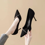 Design Sense Single Shoes Fine Heel New Pointed Small High Heels 2025 Spring And Autumn Heel Squint Small Women's French Women Shoes HZ0115