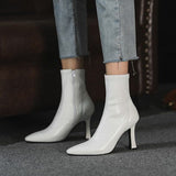 Net Red Thin Boots Pointed Short Boots Children 2025 Autumn Socks Boots In Tide Fine Heel High Heels Elastic Boots HZ0115