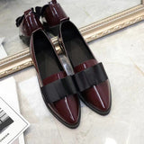 Spring Korean Version Of The Bow Tip Casual Low Single Shoes Women's Flat Base Simple Socket Commuting Women's Leather Shoes HZ0115