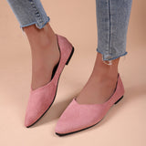 2025 New Flat-Soled Single Shoes Women's Shoes Large-Size Bean Shoes Light-Mouthed Sharp Casual Light Single Shoes HZ0115
