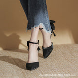 White High-Heeled Women's 2025 New Summer Thin Heel Small Design Style Dress Wedding Shoes Bridesmaid Shoes HZ0115