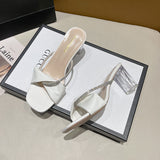 French Transparent High-Heeled Cool Drag Women Wear 2025 Summer New Sandals With Coarse And Crystal Slippers HZ0115
