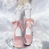 Black High-Heeled Autumn Winter New Waterproof Table Thick-Heeled Barbie Single Shoes Lolita Mary Cherish Shoes Children HZ0115