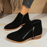 Tling-Faced Martin Boots 2025 Autumn And Winter New Coarse Heel Side Zipper Large Size 43 Yards Female Short Boots HZ0115
