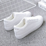 Small White Shoes Women 2025 Spring And Autumn New Fashion Flat Shoes Students Breathable Women's Shoes Net Red Single Shoes Casual White Shoes HZ0115