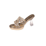 Fashion Water Drill High Heels Do Not Tired Feet Sandals Temperament Elegant Coarse And Waterproof Waterproof Thick-Soled Slippers Single Shoes Women Shoes HZ0115