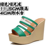 Painted Plop And Ultra-High Heel Waterproof Table Pine Cake Thick Bottom Fish Mouth Sandals Night Shop Sexy Transparent With Fashion Slippers Woman HZ0115