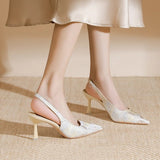 2025 Summer New Sharp High Heel Women's Fashion Single Shoes New Chinese Style Cheongsam Banquet Wedding Shoes HZ0115