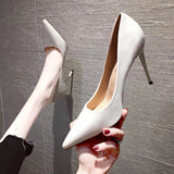 Solid Women's Shoes 2025 New Spring And Autumn OL Professional Hanfu Fashion Single Shoes Children Pointed High Heels HZ0115