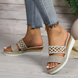 High-Heeled Slippers Women 2025 New Large Size 43 Rope Bottom Thick Bottom Fish Mouth Sandals Women HZ0115
