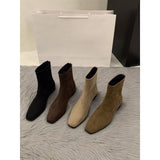 Rough Velvet Korean Small Ankle Boots Women's Shoes 2025 New Autumn And Winter Martin Boots Slim Skinny Short Boots HZ0115