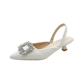 Baotou Sandals Women 2025 New Summer Drill Side Buckle Fairy Wind After The Air Fine Heel Tip Single Shoes HZ0115