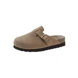 In Britain Birkens Shoes Women 2025 New Spring And Autumn Thick Bottom Boken Half Slippers Outside Wearing A Foot Pedal Lazy Shoes HZ0115