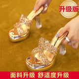 South Korea's Small Thick-Bottomed One-Word Drag Woman Wearing Transparent Cool Slippers In The Summer Of 2025 Thick Heel High Heels HZ0115