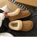 Thick Soles Of A Foot Pedal All-Inclusive Birken Shoes Women's Winter 2025 New Plus Velvet Warm Cotton Shoes Small Potatoes Hairy Snow Boots HZ0115