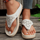 Summer New Outdoor Large-Size Roman Sandals Casual Comfortable Hollow Thick Bottom Clip Cool Slippers Women HZ0115