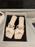 Slope Height Height Cross With Cold Slippers Fairy Shoes Fashion Wear 2025 New Summer Niche High-Heeled Sandals HZ0115