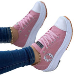 Spring 2025 New Low-Top Single Shoes Women's Thick-Sed Canvas Shoes With Loose Cream Soles In Front Of The Large Women's Shoes HZ0115