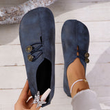 2025 Summer And Autumn New Soft Leather Flat Soles Women's Round Head Shallow One-Foot Pedal Large Size Women's Shoes HZ0115