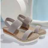Large-Size Slope Heel Sandals Women 2025 Summer New Fish Mouth Tight Feet Thick-Soled Sandals HZ0115