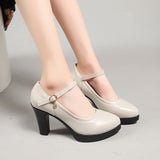 Waterproof Table High Heel Mary Jane Fashion Women's Shoes 2025 New Design Feels Comfortable One-Word Sexy Women's Shoes Large Size HZ0115