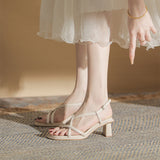 Beautiful Sandals Women's 2025 Summer New Wear Fairy Wind Coarse French Small High Heels HZ0115