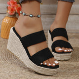2025 New Summer Slope And Thick-Soled Sandals Plus-Size Shoes With Casual Fish Mouth Thick Soles HZ0115