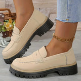 2025 New Spring And Autumn Lefu Shoes Large-Size Leisure Grinding Sand Yingfeng Women's Shoes Thick Heel Thick Back Retro HZ0115