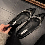 Oceanous High-Grade Niche Design Flat Shoes Spring And Summer Net Red New Set Legs Long Pointed Light Bean Bean Shoes HZ0115