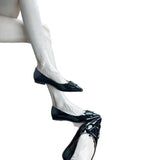 Small 5Cm Invisible Inside The High-Skin Temperament Pointed Side Button Single Shoe French Nude Color Single Shoe HZ0115
