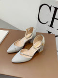 Single Shoes 2025 New Baotou Sandals Women's Summer Thick And Summer With Summer Bridesmaids High Heels Heels HZ0115