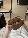 Cross-Buckled-Banded Toe Sandals Women In The Summer Of 2025 Wear A Small Holiday Wind Thick Cool Slippers HZ0115