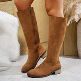 Coarse And Small Man Showing Thin Velvet Over The Knee Boots Female Side Zipper High Heel Long Barrel Fashion Boots Wish HZ0115