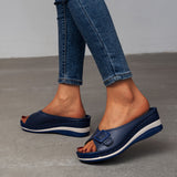 2025 Summer New Large-Size Slope And Slippers Women's Casual Fashion Thick Bottom Slope With A Word With Women's Slippers HZ0115