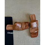 French Coarse-Head Half-Dragging Woman New Summer Wear Retro Beautiful Word Drag Roman Sandals Without Tired Feet HZ0115